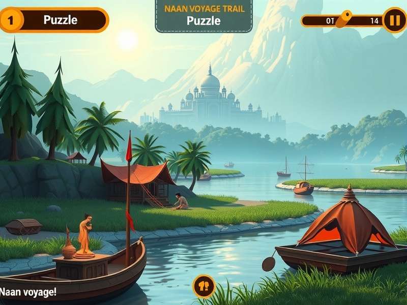 Naan Voyage Trail gameplay screenshot showing Indian landscape